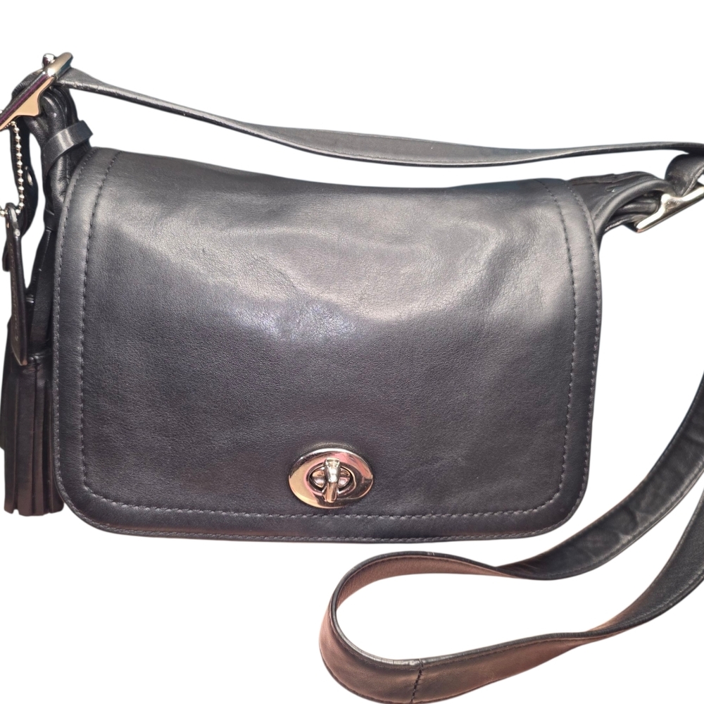 Coach Legacy Archive Rambler Crossbody F1293-21194 Black Leather Tassel Turnlock - Picture 2 of 12
